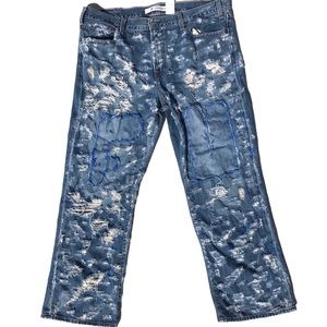 Fuck you studios denim on vintage baggy Gap denims. Vintage Blue color